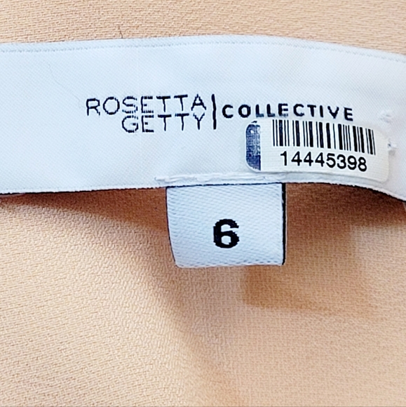 ROSETTA GETTY Collective Peach Satin Twist Back Halter Maxi Slip Dress Sz 6 - Picture 13 of 16